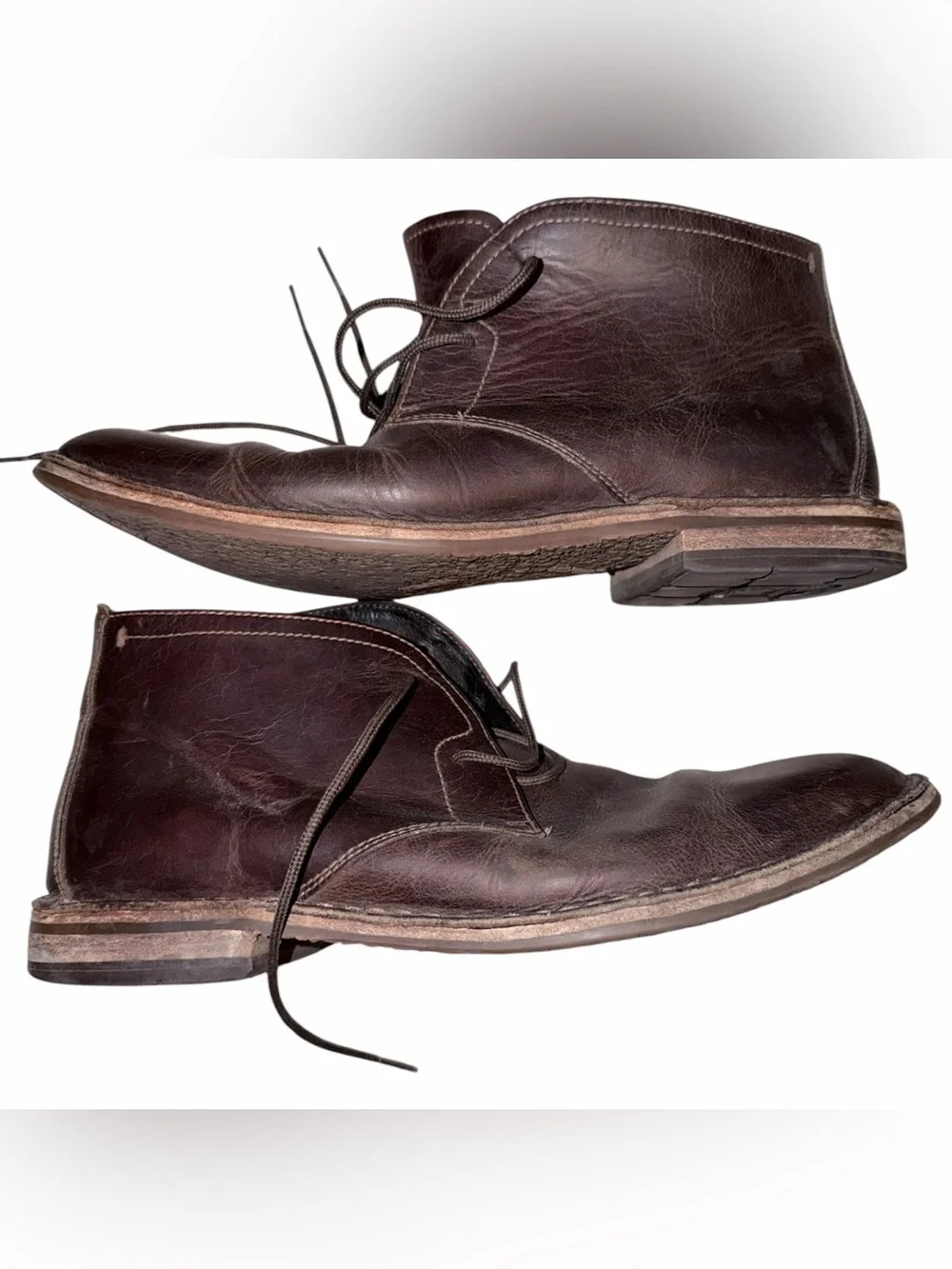 Men's Dark Brown Leather Chukka Boots - Classic Lace-Up